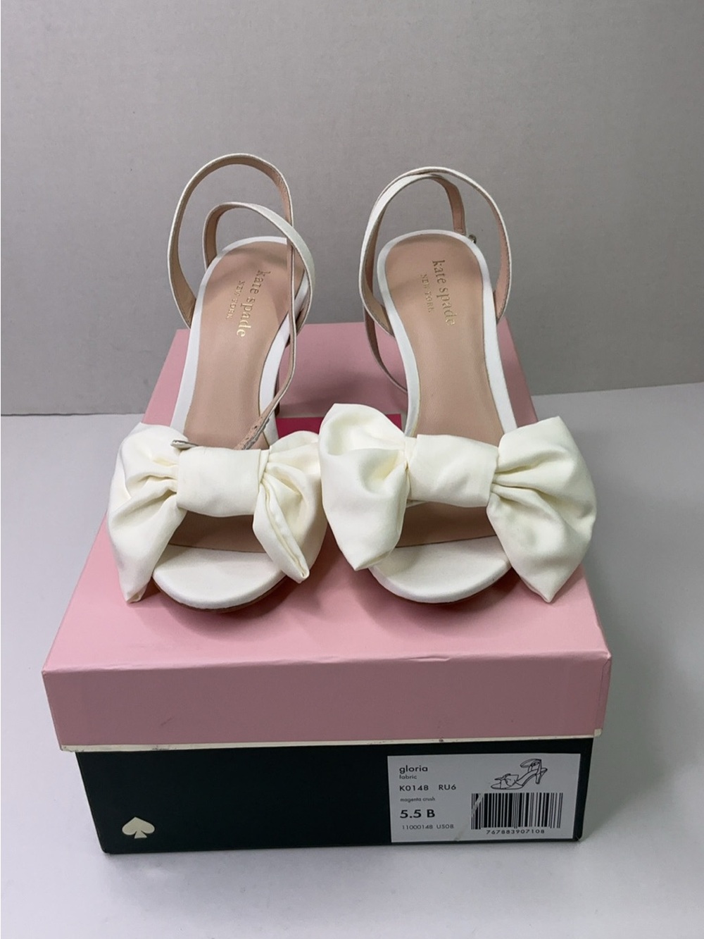 Kate Spade Gloria Cream Satin heeled sandals